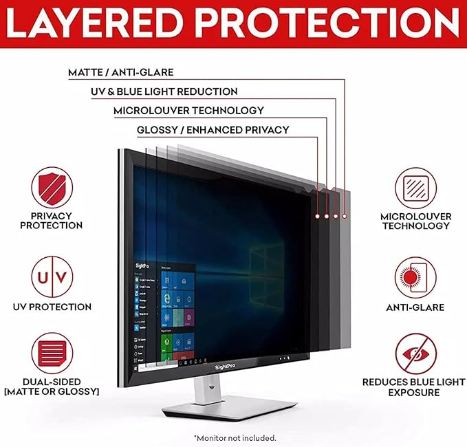 Privacy screen monitor Clear image, screen protector, Easy to assemble Prevent myopia, Suitable for LCD, LED, 4K OLED&QLED (Color : HD Version, Size : 58 inch 1269X721mm)