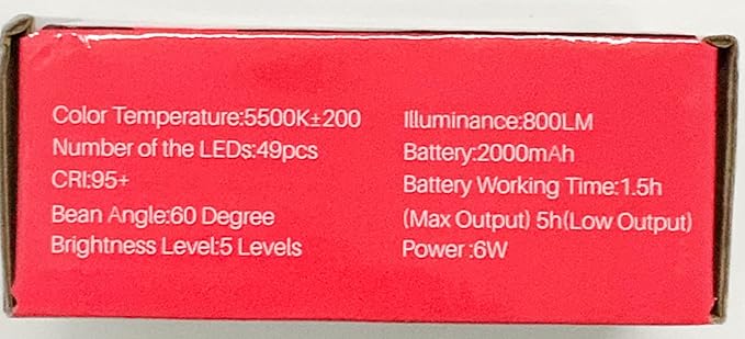 ULANZI VL49 2000mAh LED Video Light w 3 Cold Shoe, Rechargeable Soft Light Panel, Portable Photography Lighting for DJI OSMO Sony DSLR Canon Camera GoPro Vlogging