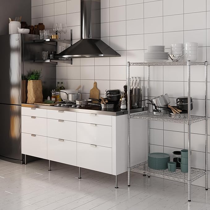 18" Deep x 30" Wide x 54" Height Wire Shelving Kit | 3-Tier | NSF Commercial Storage Rack Unit