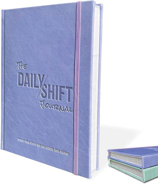 The Behavior Shift Daily Shift Goal Journal - Guided Journal for Goals, Productivity, Mindfulness & Self Care - Wellness Planner with Prompts for Men & Women - 52 Week undated Progress Tracker(Purple)