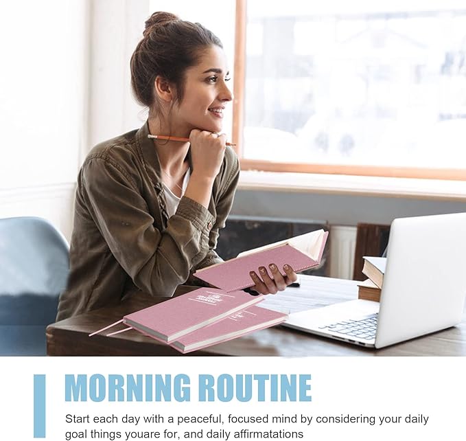 Gratitude Journal Daily Affirmations with Simple Guided Format-Undated Life Planner, Daily Planner, For You More Happiness, Positivity, Affirmation, Mindfulness&Self Care(Pink)