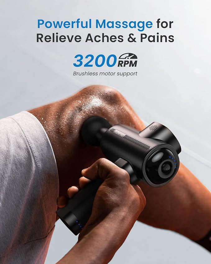 RENPHO Active Massage Gun Deep Tissue, Percussion Handheld Muscle Massager for Body Neck Pain Relief, Portable Electric Mini Back Massagers with Carry Case for Athletes Men Women