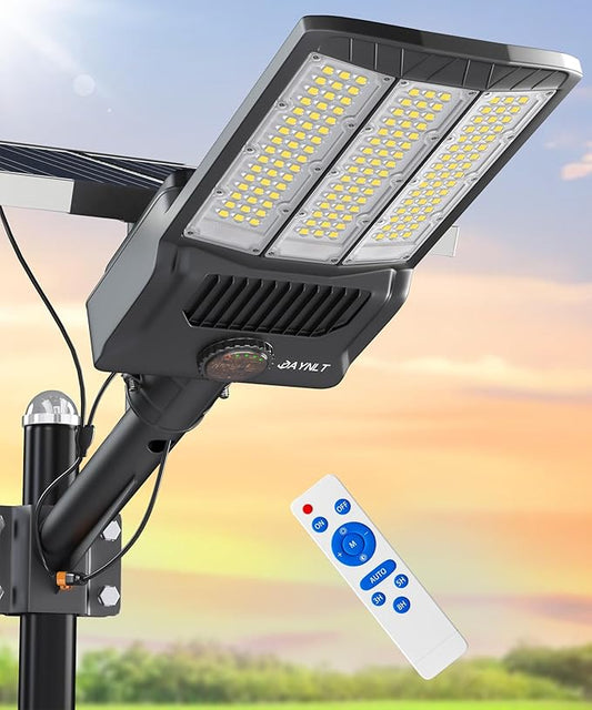 JAYNLT Y-11000W Solar Street Lights Outdoor,800000LM 6500K Bright Parking Lot Lights Commercial,Split Flood Lights Solar Powered,IP67 Waterproof Solar Security Lamps for Street,Farm
