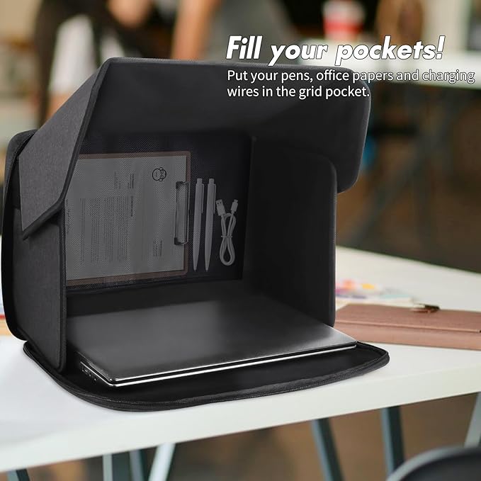 Laptop Sun Shade,Laptop Sun Glare Shield Privacy Screen Hood Laptop Sunshade Bag for Working Outside Outdoor Foldable Laptop Shield Cover Outside (Patent Pending)