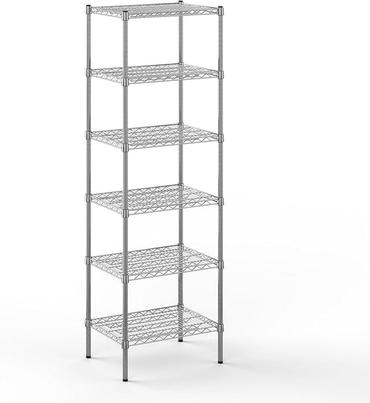 18" Deep x 24" Wide x 74" Height Wire Shelving Kit | 6-Tier | NSF Commercial Storage Rack Unit