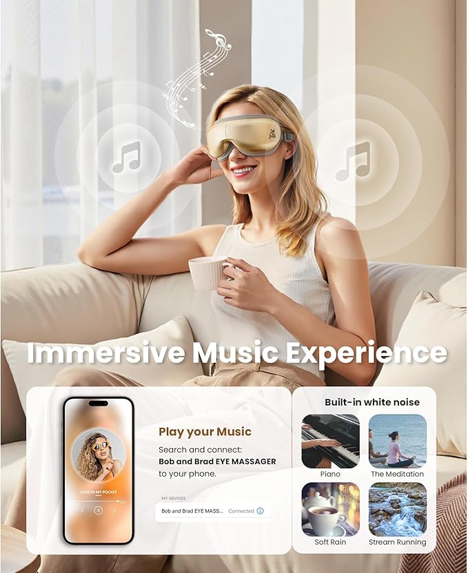 BOB AND BRAD Eye Massager with Heat and Cooling, Birthday Gifts for Women Men Her Him, EyeOasis 3 Eye Mask for Migraines, Heated Face Massager for Dry Eyes Strain Relief Improve Sleep