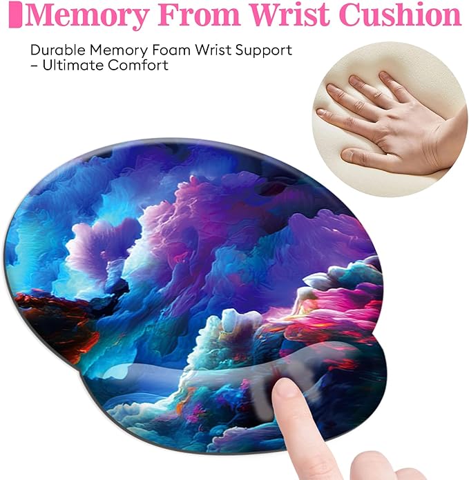 Long Mouse Pad XXL,Ergonomic Desk Mat Gaming Set,Keyboard Wrist Support Rest Mouse Pad Suitable for Office and Home (XXL Cotton Clouds)