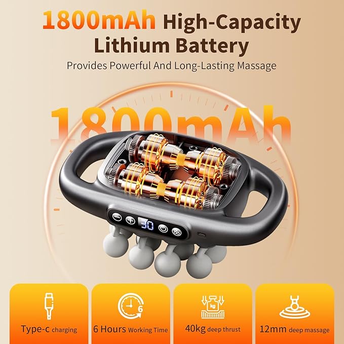 VTT 16-Head Massage Gun Set, Deep Tissue Percussion Massager with 3 Modes & 30 Intensities,Quiet Muscle Massage Gun for Back,Shoulders, Legs, Foot, Body Muscle Pain Relief