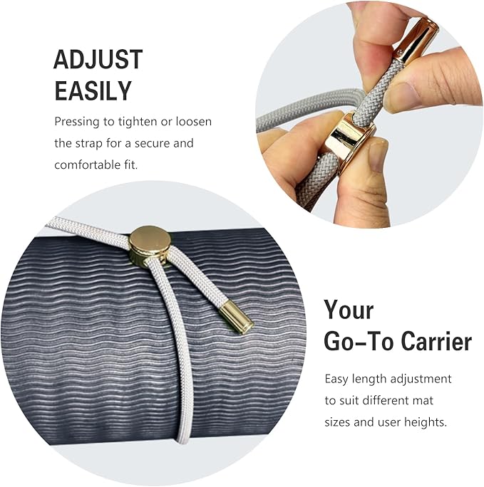 DAOSUN Yoga Mat Strap - 8MM Adjustable Paracord Carrier for Carrying Yoga Mats, Camping Pads & Blankets (Strap Only)