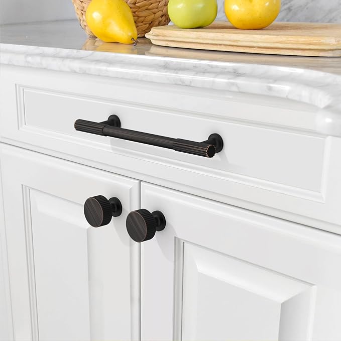 Amerdeco 10 Pack Oil Rubbed Bronze Cabinet Pulls 6.3 Inch(160MM) Hole Centers Kitchen Cabinet Handles Hardware for Cabinets Cupboard Handles Drawer Pulls ZH0071