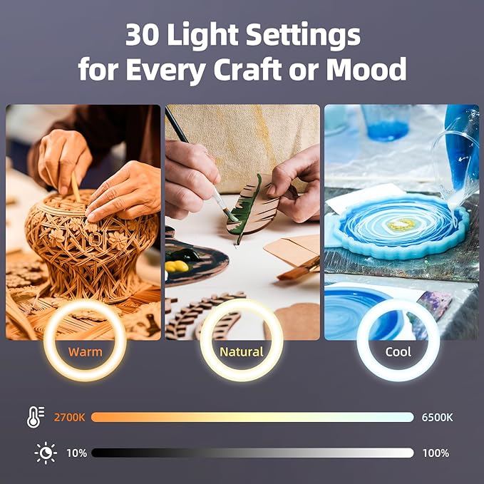 Ultra Bright 18W Ring Light for Desk with Overhead Phone Mount & Stable Phone Stand for Recording – Super Bright Lighting Ringlight for Artists/DIY Crafting/Repair Videos/Painting/Tutorial Recording