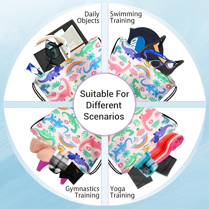 Cute Dinosaur Gymnastics Grip Bag Small Storage Pouch Portable Drawstring Bag Party Favor