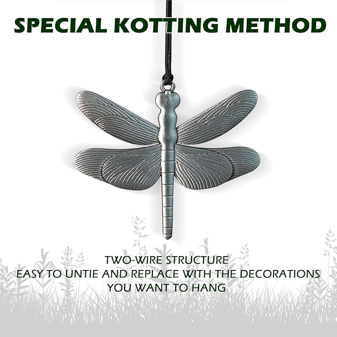 Dragonfly Wind Chimes for Outside with Bright Silver,29 "Memorial Wind Chimes Create a Zen Atmosphere for Outdoor,Garden Patio Yard Decor,Unique Dragonfly Gift for Women/Unisex