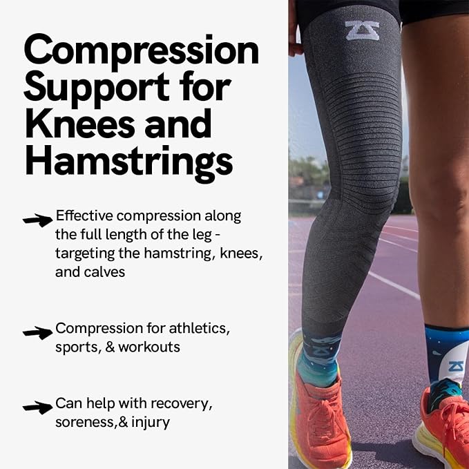 Zensah Full Leg Compression Sleeve - Long Length Support for Thigh, Knee, Calf for Men, Women, Running, Basketball, Football