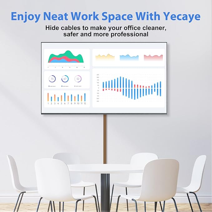 Yecaye Brown Cord Hider, One-Cord Channel Cord Cover on Wall, Cable Management Kit, Wire Covers for Cords, Cable Raceway,W0.59in H0.4in, Brown