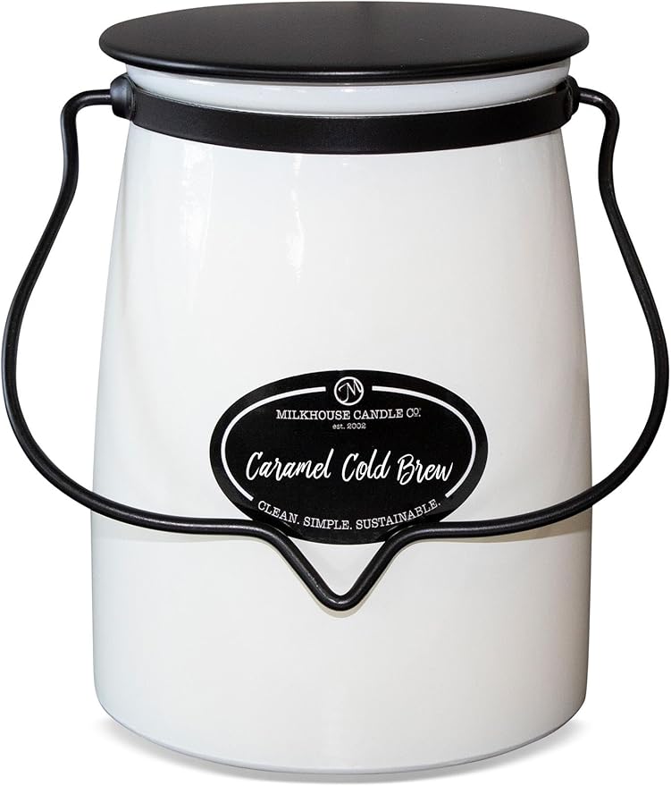 Milkhouse Candle Company, Caramel Cold Brew, Creamery Collection, Scented Soy Candle: Butter Jar Candle, 22-Ounce