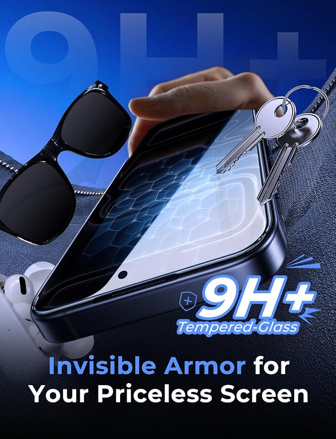 MAGIC JOHN 2 Pack for iPhone 17 Pro [6.3] inch Privacy Glass Screen Protector, Auto Dust-Elimination, Bubble Free, Easy Installation, 17pro 6.3''