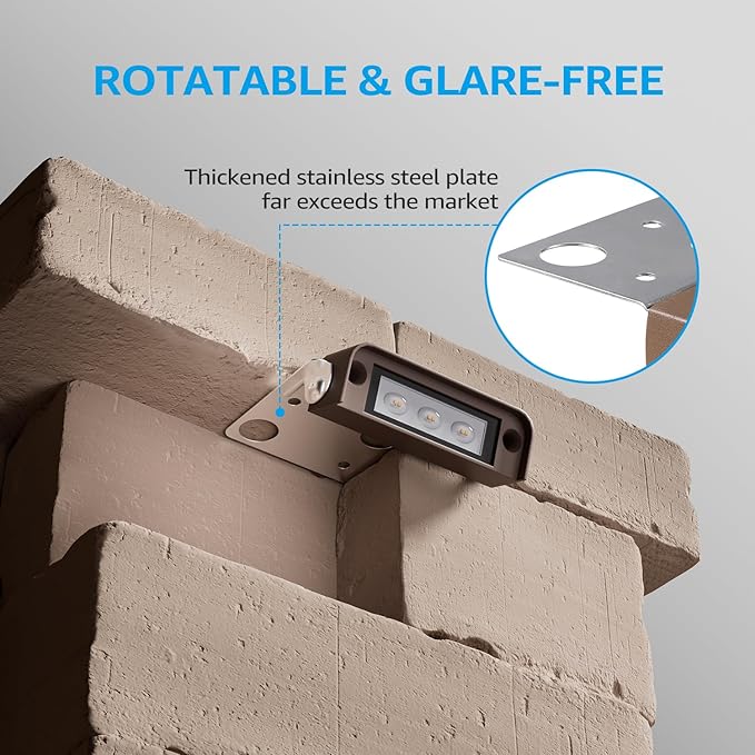 LEONLITE 8-Pack 4 Inch LED Hardscape Lighting, Update Retaining Wall Lights, LED Landscape Lighting, 12 AC/DC Paver Light Low Voltage, 2W Outdoor Step Lights, 2700K Soft White, ETL