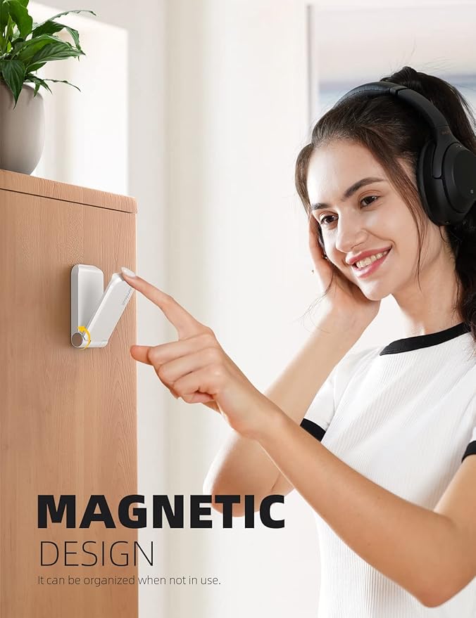 Lamicall Headphone Stand, Sticky Headset Hanger - 2 Pack Adhesive Headphone Holder Hook Mount, Headset Holder Clip Under Desk, Earphone Clamp for Airpods Max, HyperX, Sennheiser, White