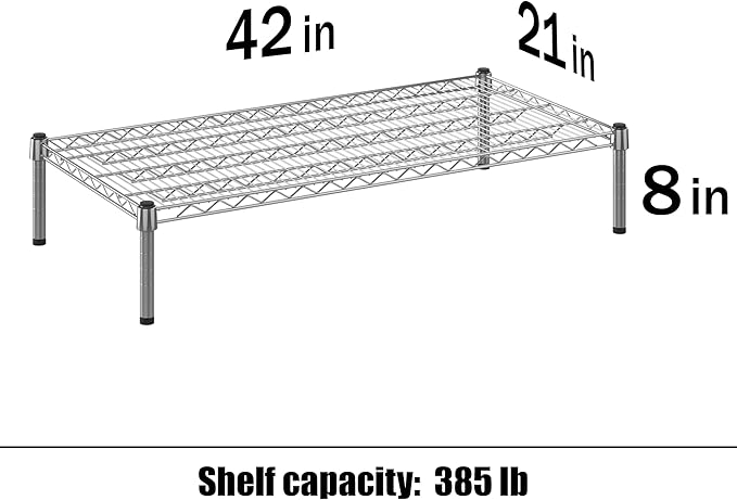 21" Deep x 42" Wide x 8" Height Wire Shelving Kit | 1-Tier | NSF Commercial Storage Rack Unit