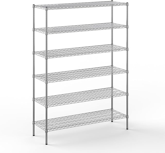 18" Deep x 54" Wide x 74" Height Wire Shelving Kit | 6-Tier | NSF Commercial Storage Rack Unit