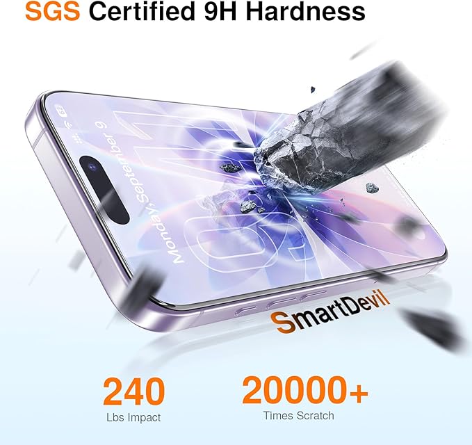 SMARTDEVIL AR Screen Protector for iPhone 17, 9H Hardness Military Grade Glass,Anti-Reflective Crystal Clarity,Bubble Free,Auto Dust Box-2 Pack