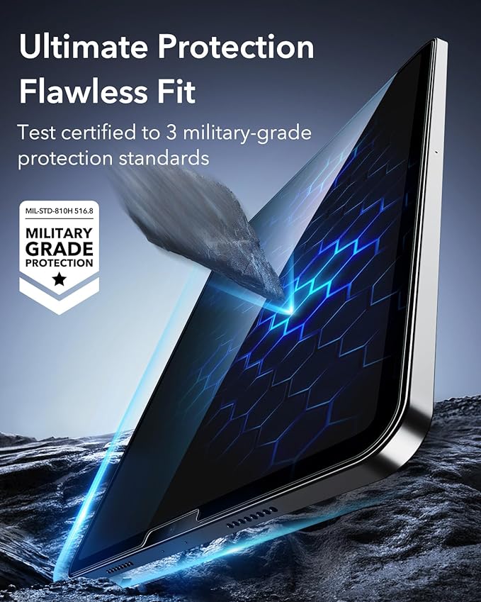 ESR for iPad Pro 11 Inch Screen Protector (2022/2021/2020/2018), iPad Air 5/4 Screen Protector, Tempered-Glass Film with Easy Application Tray, Scratch Resistant, HD Clarity, Armorite Series, 2 Pack