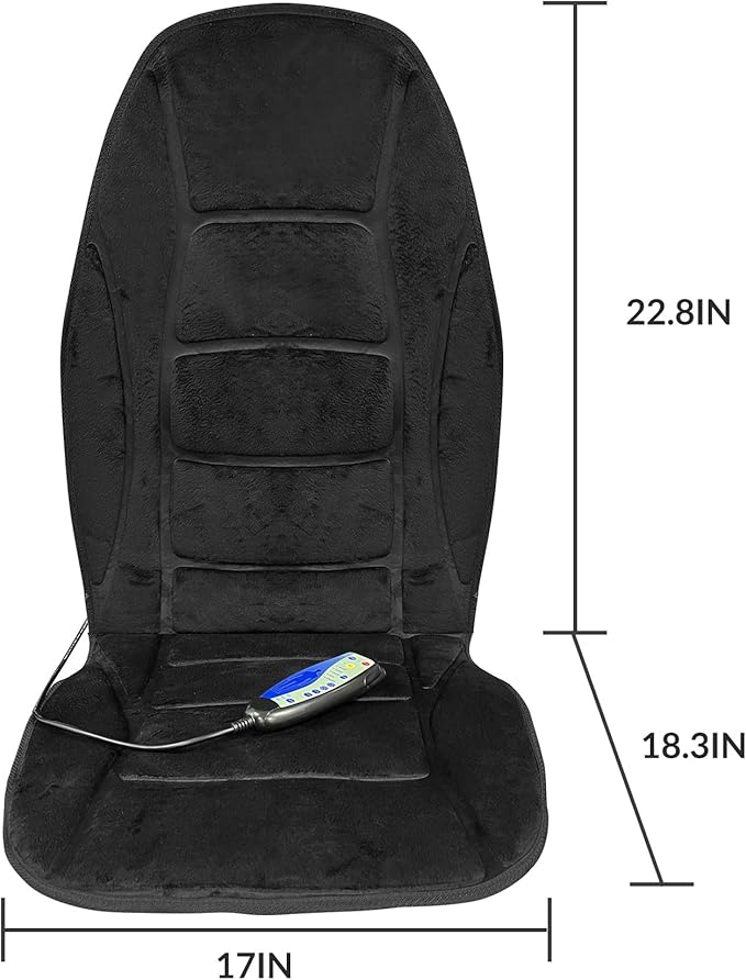 Chair Massager Cushion, Back Massager with Heat, Electric Seat Massage Pad, Back Massage Chair Pad for Back Pain Relief, 2 Heat Levels & 5 Vibrating Modes, Christmas Gifts for Men Dad Mom Him Her