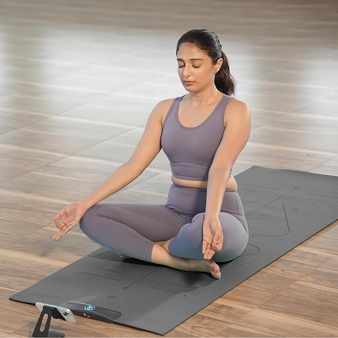 Smart Mat Gen3 - Dark Grey| AI Powered Yoga Mats For Home Workout | Lightweight Yoga Mats of 6mm | Real Time Tracking Exercise Mats For Men & Women