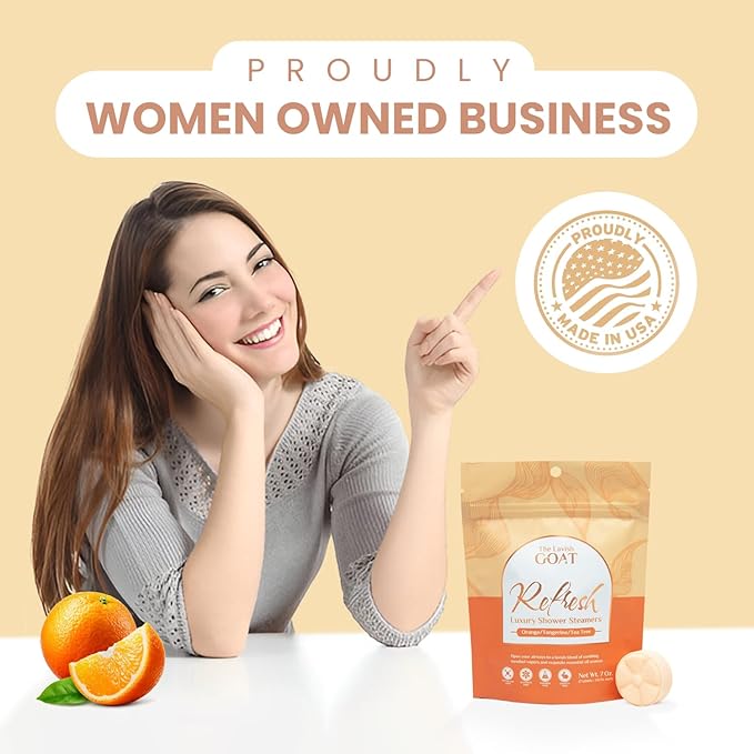 TLG Refresh Shower Steamers Aromatherapy 7 Pack – USA Made with Extra Menthol and Orange & Tea Tree Essential Oils – Shower Bomb for Relaxation, Citrus Shower Tablets – Gift for Men & Women