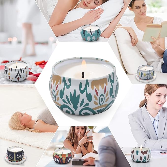 Scented Candles Gift Set,10 Pack Candles for Home Scented,250 Hour Long Lasting Soy Candle with Two Coasters, Birthday Gifts for Women, Aromatherapy Candle for Stress Relief, Relaxation, Bath, Yoga