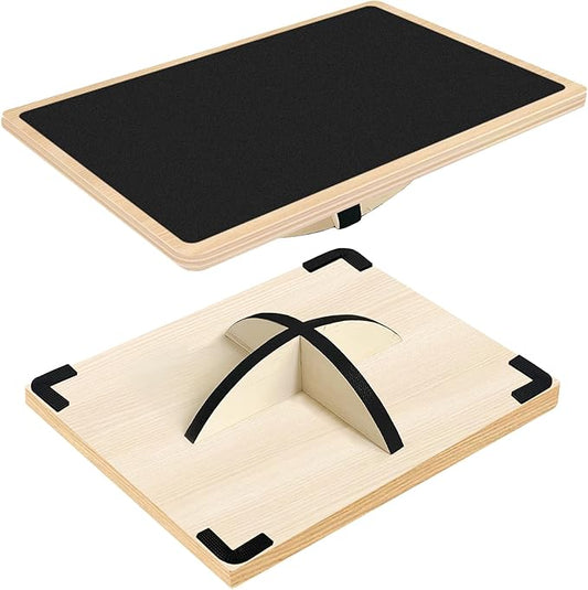 Balance Board Professional Wobble Board for Adults Anti-Slip for Physical Therapy Standing Desk Core Strength Wooden Rocker Board(350LBS)