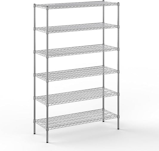 18" Deep x 48" Wide x 74" Height Wire Shelving Kit | 6-Tier | NSF Commercial Storage Rack Unit