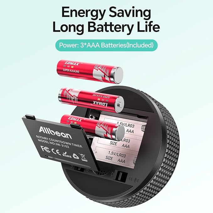 Digital Kitchen Timer, Large Display Magnetic Countdown Countup Timer, 3 Preset Times (5, 15, 25),Volume & Brightness Adjustable for Cooking Classroom Studying, Easy for Kids (Black,2Pcs)