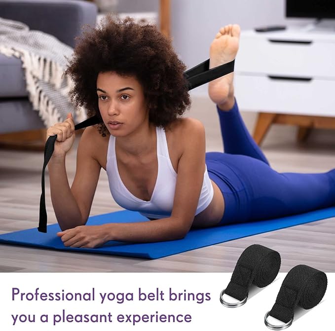 Jerify 10 Pcs Yoga Strap for Stretching Bulk 6ft Exercise Stretch Band with Metal D Ring Adjustable Pilates Non Elastic Yoga Stretch Belt for Women Men Physical Fitness Gym Workout Dance