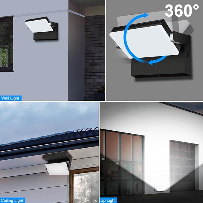 ledmo 150W Outdoor LED Wall Pack Non Photocell Full 360 Rotation Exterior Flood Light 21000lm 5000k Modern Security Commercial Wall Mount Fixture for Yard House Garage Shop Barn Warehouse