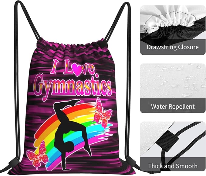 Gymnastics Drawstring Backpack Gym String Bag Drawstring Sackpack Sport For Womens Mens