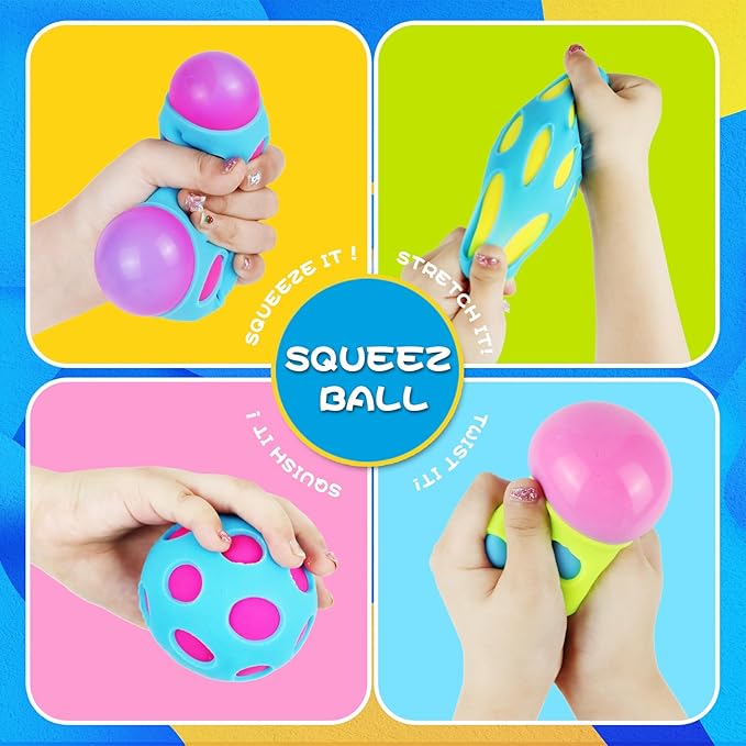 Magic Color Changing Stress Balls 3-Pack - Squishy Fidget Toys for Kids & Adults with 3 Replaceable Covers, Sensory Toys for Anxiety Relief, Autistic, ADHD, Autism Fidget Toys for Hands