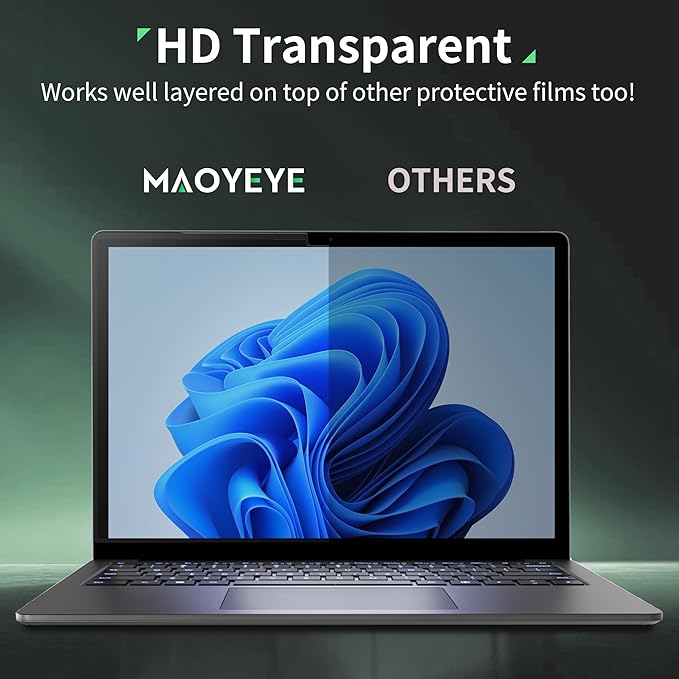 Nano 15 Inch Privacy Screen for Microsoft Surface Laptop 6/5/4/3/2/1, Removable Film Anti-Spy Filter Black Security Protector, Anti Glare Blue Light Shield Matte Screen Guard