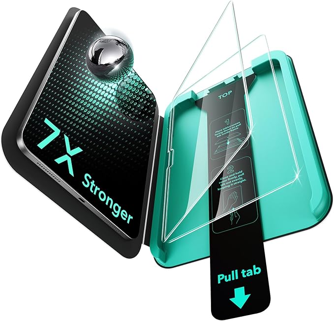 ESR 2 Pack Armorite Screen Protector for iPad Air 11 Inch M3/M2 (7th/6th Generation, 2025/2024), 9H Hardness Tempered Glass Film with UltraFit Tray, Military Grade, HD Clarity, Dust and Bubble Free