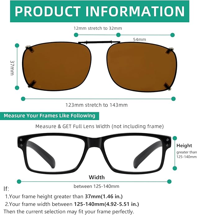 Eyekepper Large Clip On Sunglasses With Spring Draw Bar Polarized