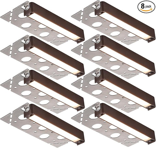 LEONLITE 8-Pack 7 Inch LED Hardscape Lighting, Update Retaining Wall Lights, LED Landscape Lighting, 12-24V AC/DC Paver Light Low Voltage, 3W/4W/5W Dimmable Outdoor Step Lights, 2700K Soft White, ETL