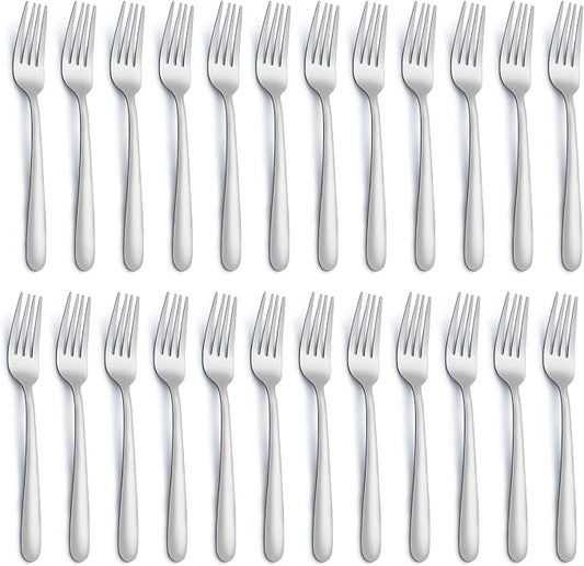 24 Pieces Dinner Forks, Forks Silverware(8 inches), Food Grade Stainless Steel Flatware Forks, Mirror Polished & Dishwasher Safe, Using for Home, Restaurant or Kitchen