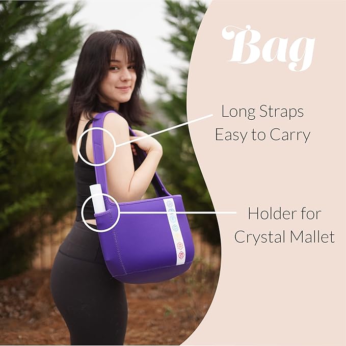 FMTY 10inch Crystal Singing Bowls set prefect pitch(±10HZ) Green(Heart)+ Purple(Crown) with Soft Carrying Bag Sound Bowls Chakra Bowl