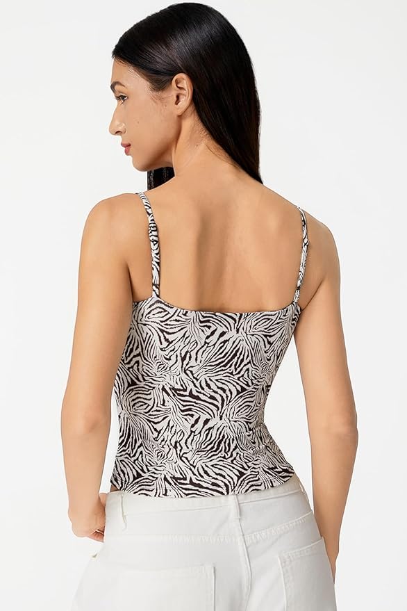 QINSEN Women's Double Lined Basic Tank Top Adjustable Spaghetti Straps Sleeveless Camisole Shirts