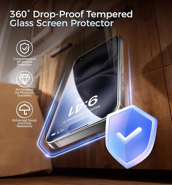 MAGIC JOHN 3rd Gen Upgraded for iPhone 15Plus/16Plus Screen Protector 6.7 Inch, HD Clear, Shatterproof Tempered Film, Auto Dust-Elimination, Bubble Free, Easy Installation, 2 Pack