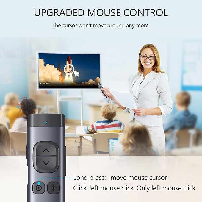 Norwii N97s TV Screen Presentation Clicker for powerpoint presentations, powerpoint clicker, Presentation Remote, Bluetooth Wireless Presenter, Digital Pointer for TV Screen Under Win/Mac