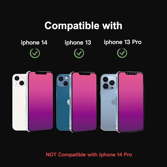 2 PCS Gradient Tempered Glass for iPhone 16E/14/13 Pro/13 Privacy Screen Protector for iPhone16 E/14/13Pro/13 6.1inch Anti Spy Anti Blue Light Eye Protection HD Ultra Clear Anti-Scratch Bubble Free