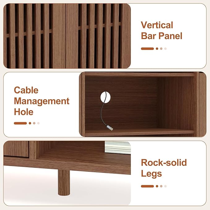 Combination TV Cabinet, for TVs Up to 70", Large TV Stand with Bookshelves, Storage TV Cabinet, Multi-Functional Home Entertainment Center with Adjustable Shelves