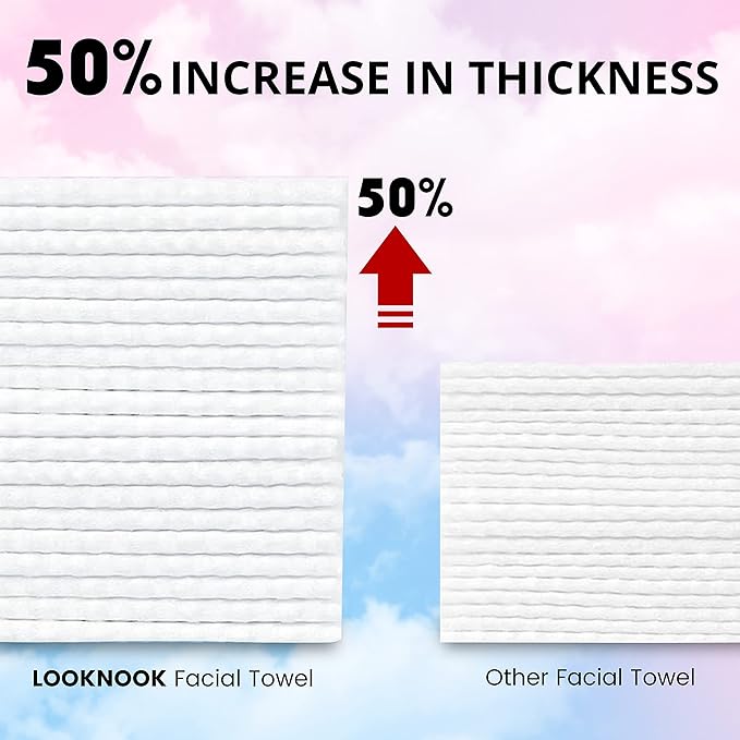 Disposable Face Towel, 50% Thicker, Soft for Sensitive Skin, Multipurpose Cleaning Cloth, 70 Count, 6 pack